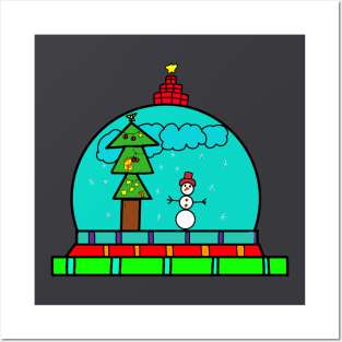 Little​ snowball​ with​ snowman Posters and Art